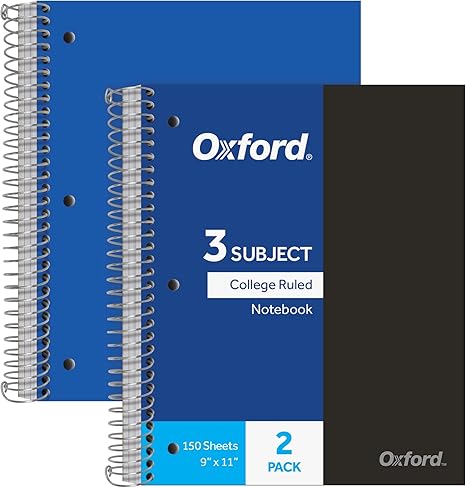 Oxford Spiral Notebooks, 3-Subject